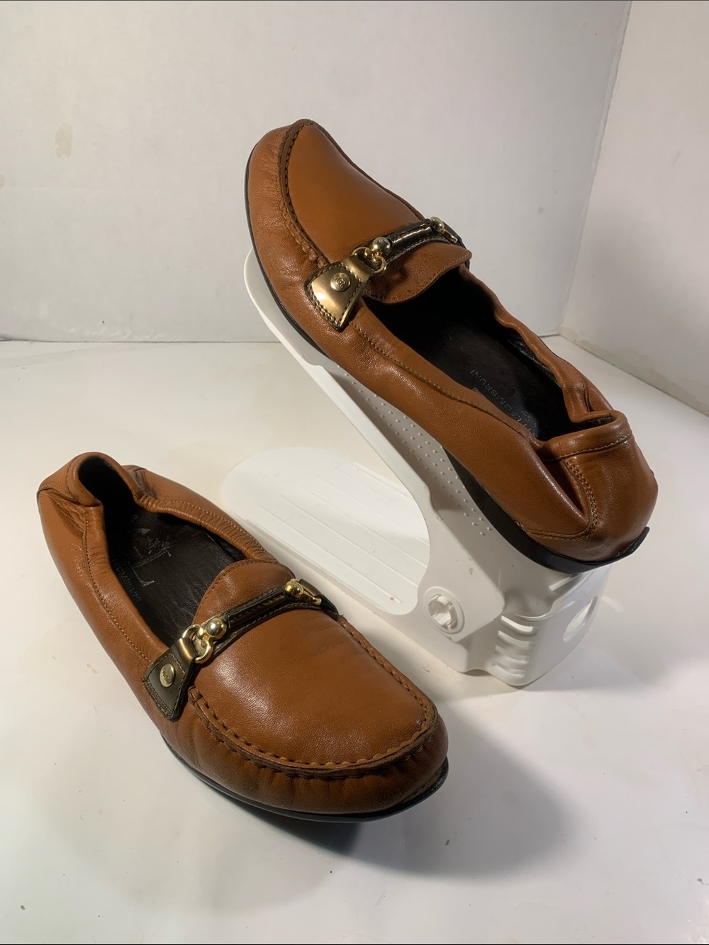 AGL ( Attillio Giysti Leombruni) Brown Soft Leather Golden Bit Driving Loafers